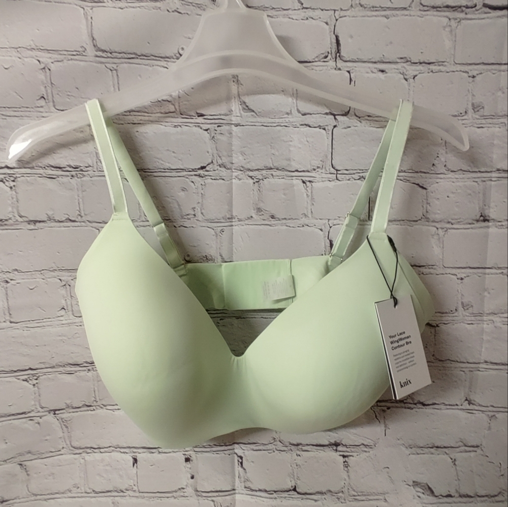 Knix Wing Woman Contour Seafoam Green Wirefree Bra 8 NWT